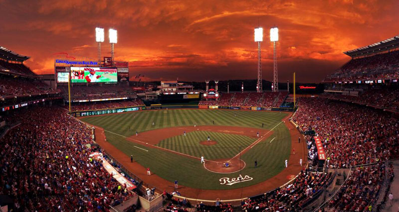 crimson red sky at the reds game Picture of the Day: Crimson Skies at the Reds Game