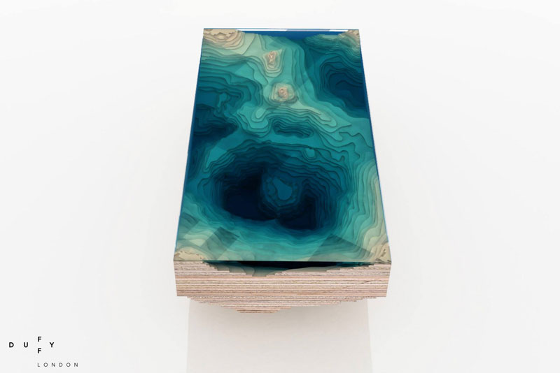 layered glass coffee table shows depths of the oceans by duffy london (1)