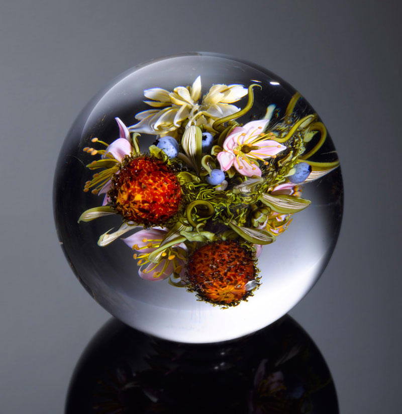 miniature glass gardens encased in clear glass orbs by paul stankard (7)