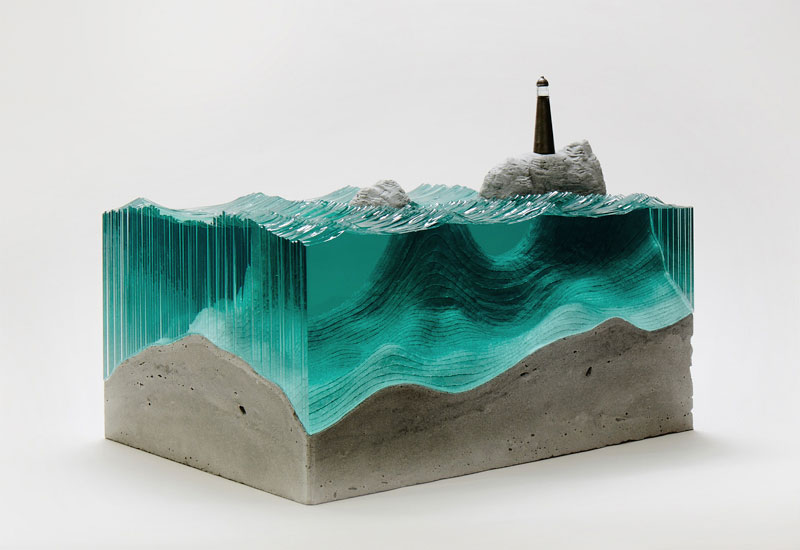 waves of cut glass by ben young 1 Amazing Crashing Wave Glass Sculptures by Blaker DeSomma