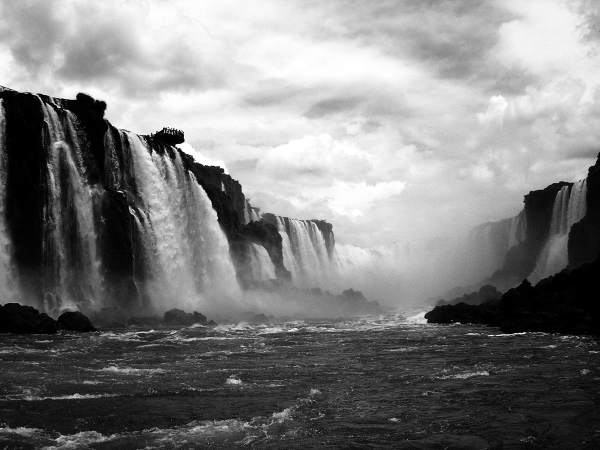 iguazu falls brazil black and white from below Picture of the Day: Iguazu Falls from Below