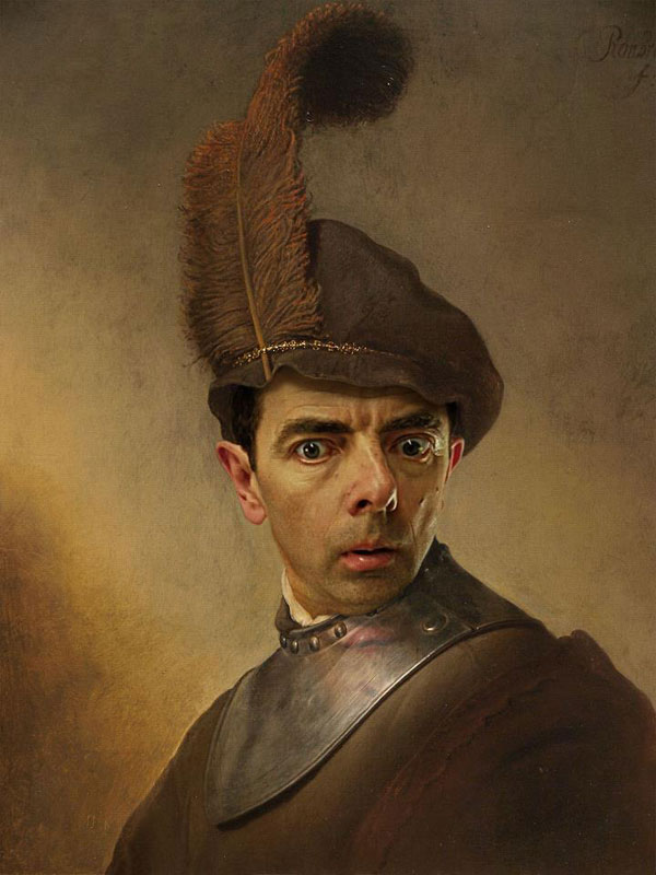 rodney pike photoshop mr bean into famous paintings (10)