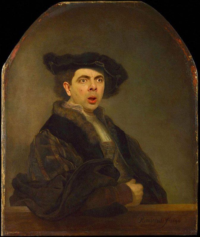 rodney pike photoshop mr bean into famous paintings (8)