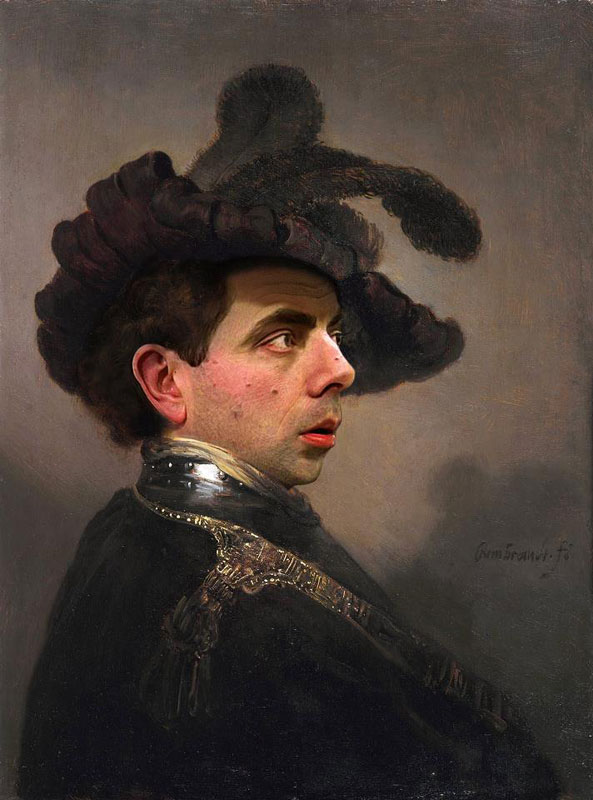 rodney pike photoshop mr bean into famous paintings (9)