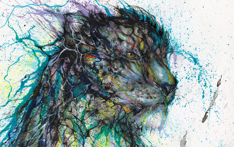 splatter ink animal portraits by hua tunan (10)