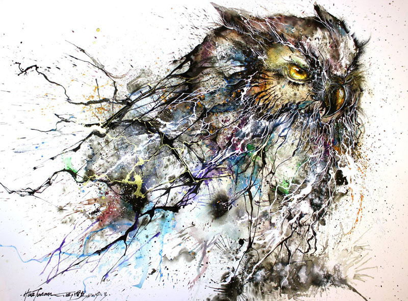 splatter ink animal portraits by hua tunan (3)