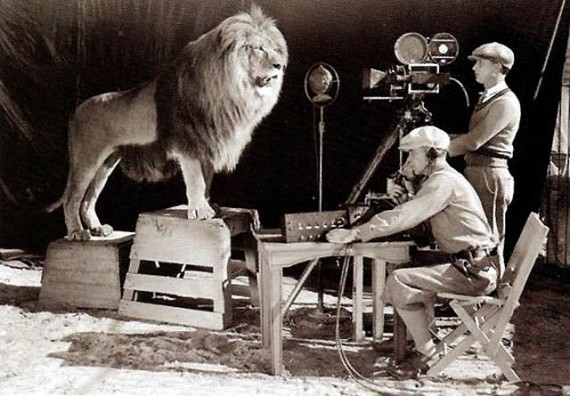 Picture of the Day: Shooting the MGM Logo, 1924