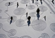 Giant Snow Art Made with Snowshoes by Sonja Hinrichsen