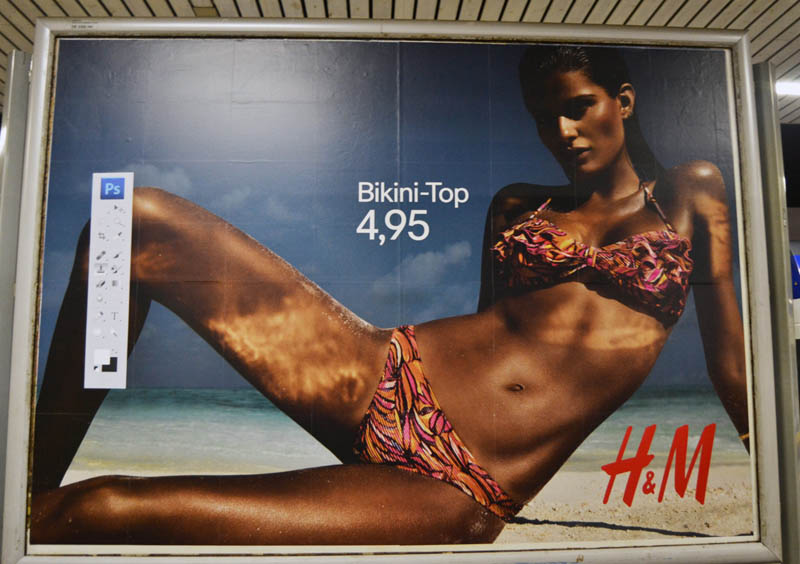 Anonymous Street Artist Adds Photoshop Toolbar to H&M Billboards
