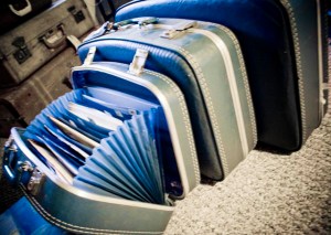 turn old suitcase into accordion folder