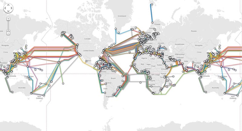 undersea submarine cable network worlwide The Undersea Cables that Connect the World