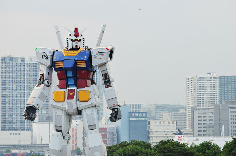 A Full Scale Gundam Model in Japan