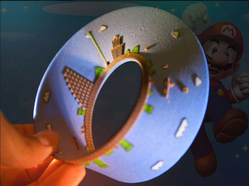 3D Printed Mobius Strip of the 1st Level of Super Mario Bros ...