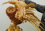 Intricate Animal Sculptures Made from Wood Chips