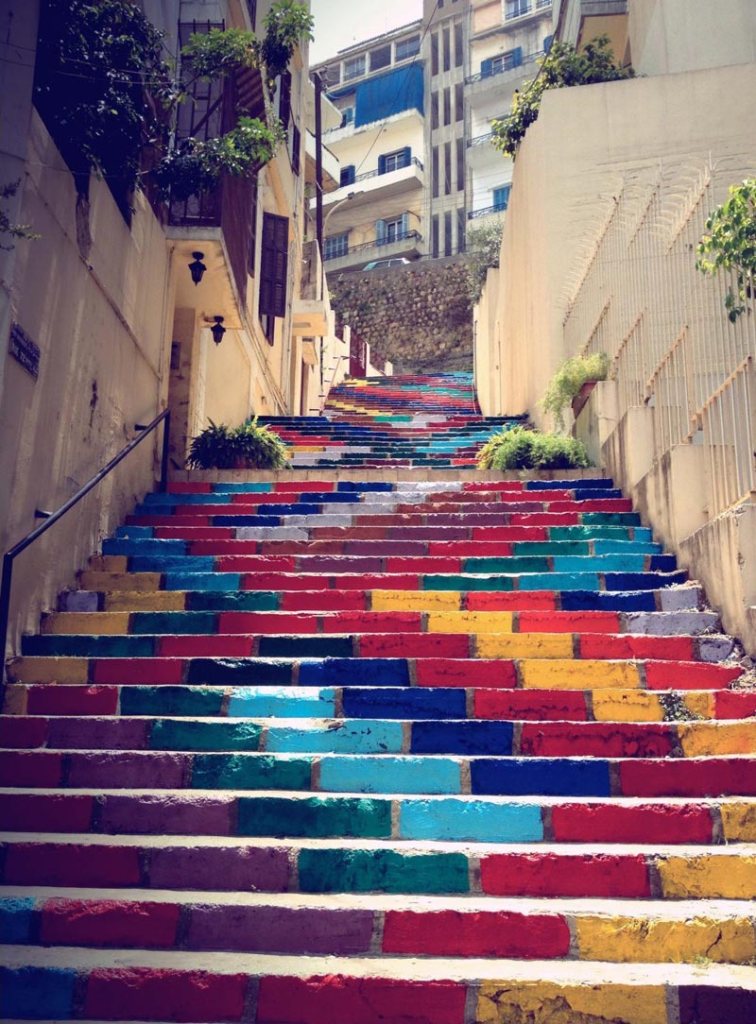 Picture of the Day: Rainbow-Coloured Stairs in Beirut