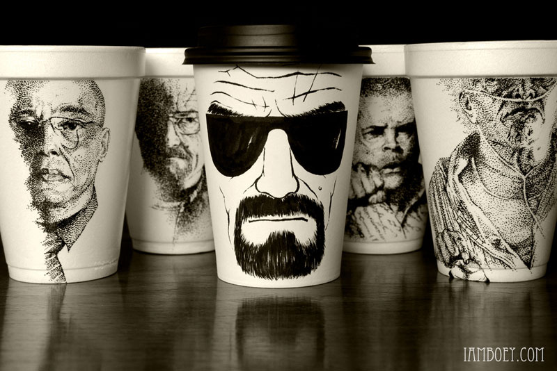 Black Marker Coffee Cup Art by Cheeming Boey