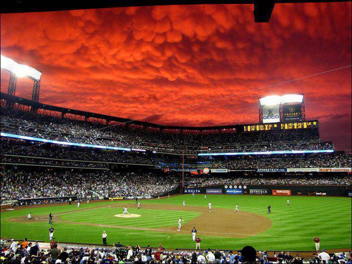 Picture of the Day: Crimson Skies and Mammatus Clouds