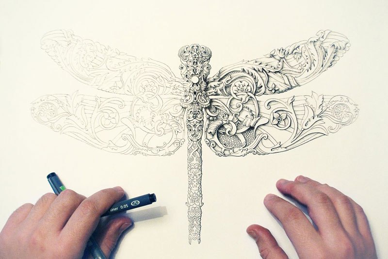 Incredibly Intricate Ink Illustrations by Alex Konahin - TwistedSifter