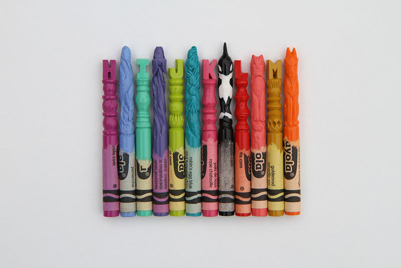 Artist Carves Entire Alphabet Into Set of Crayons