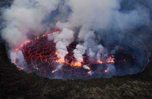 lava lake nyiragongo volcano in virunga national park in eastern congo Lava Lake Nyiragongo Volcano in Virunga National Park in Eastern Congo