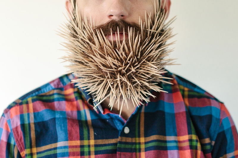 This Guy Takes Photos with Random Things in his Beard because He Can