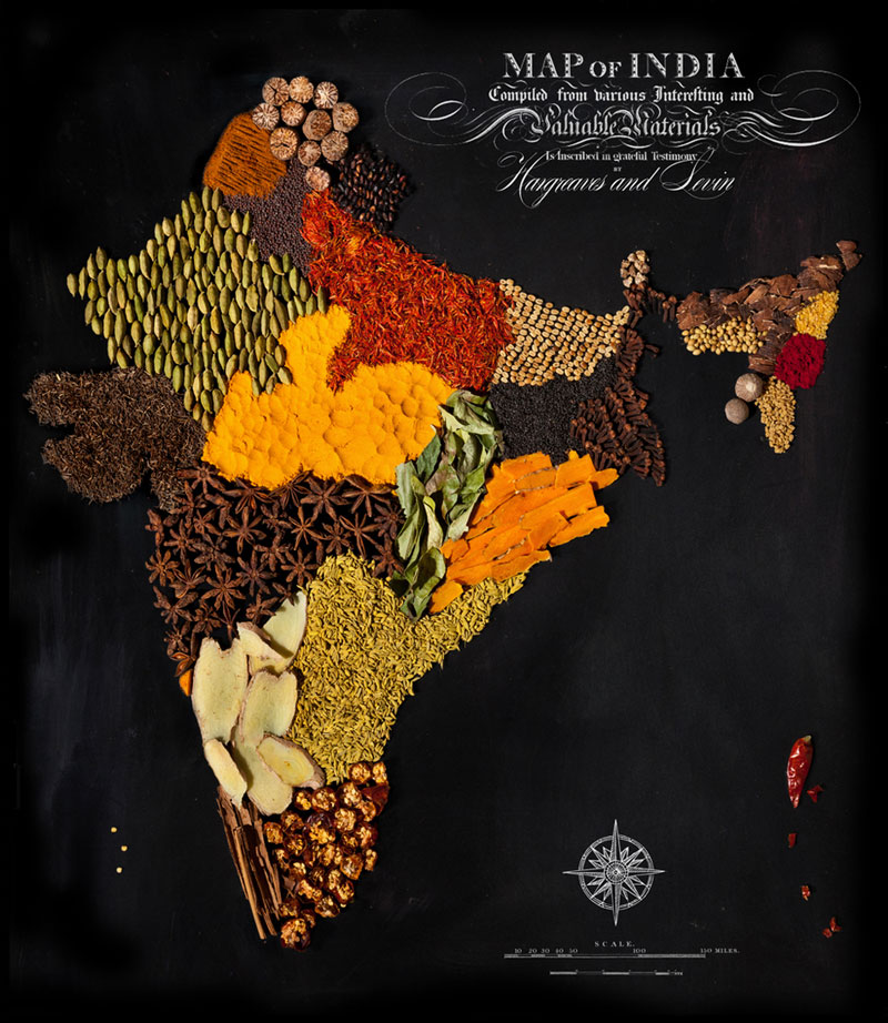 Country Maps Made from Regional Foods