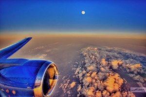 the moon from an airplane the moon from an airplane