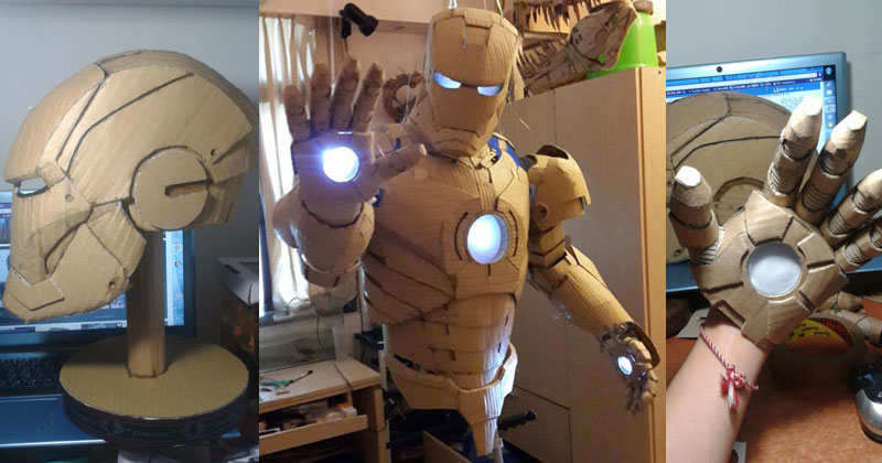 Student Makes Life-Size Iron Man Suit Using Only Cardboard