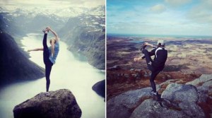 recreate yoga pose at top of mountain recreate yoga pose at top of mountain