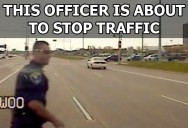 Officer Stops Traffic So Ducklings Can Safely Cross