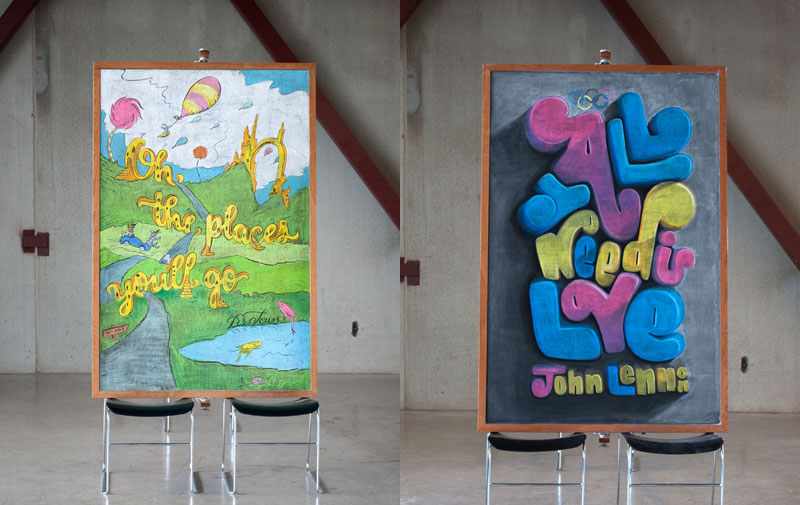 Two Anonymous Students are Drawing Inspirational Quotes on a Chalkboard and It's Amazing