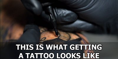 Super Slow Motion Tattoo Close-Up