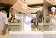 Master Chef Turns Lump of Dough Into Hundreds of Noodles