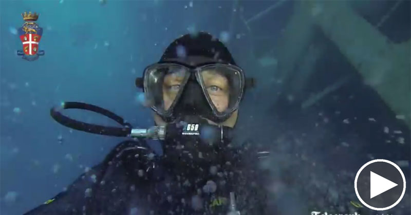 Divers Explore Sunken Cruise Ship Costa Concordia