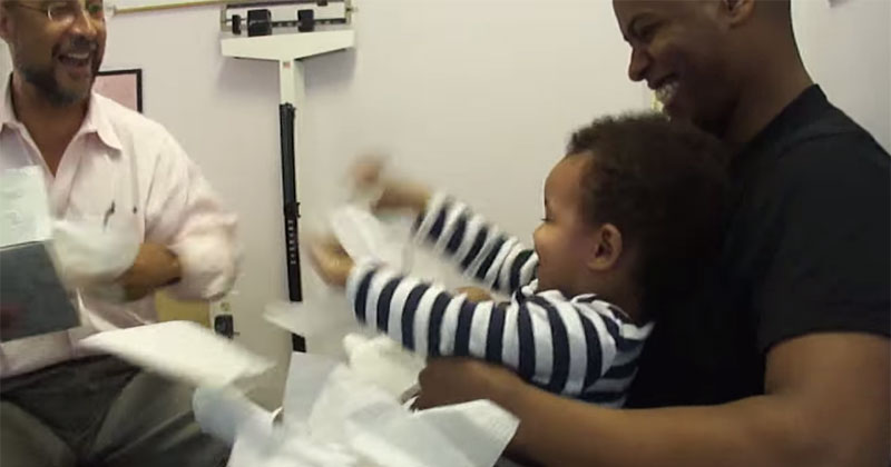 Doctor Makes Baby Laugh While Getting Shots