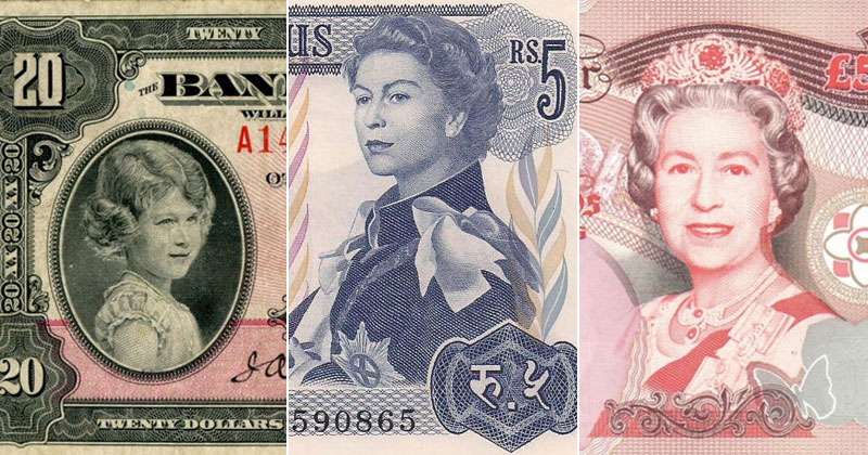 15 Banknotes that Show Queen Elizabeth Age from a Child to an Elderly Woman