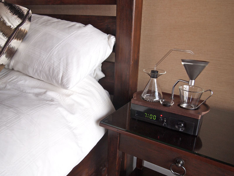 An Alarm Clock That Wakes You Up with a Fresh Cup of Coffee