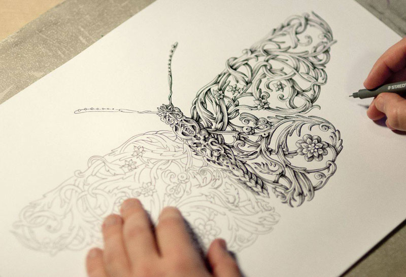 Ornate Ink Illustrations by Alex Konahin