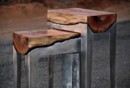 Molten Metal Meets Wood to Create One of a Kind Furniture
