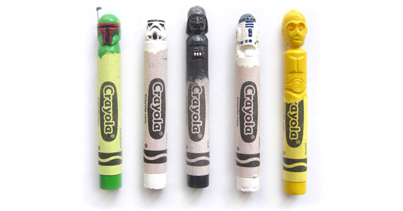36 Famous Characters Carved Into Crayons