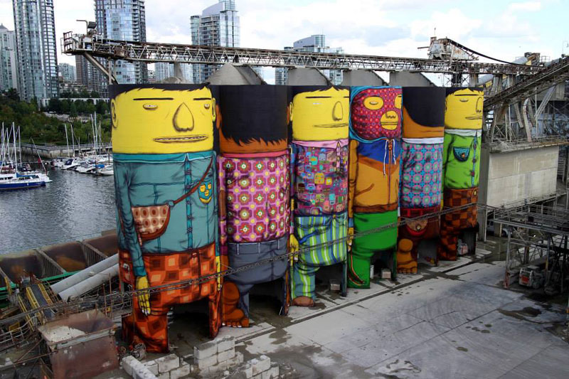 OsGemeos Complete First 360 Mural on Six Giant Concrete Silos