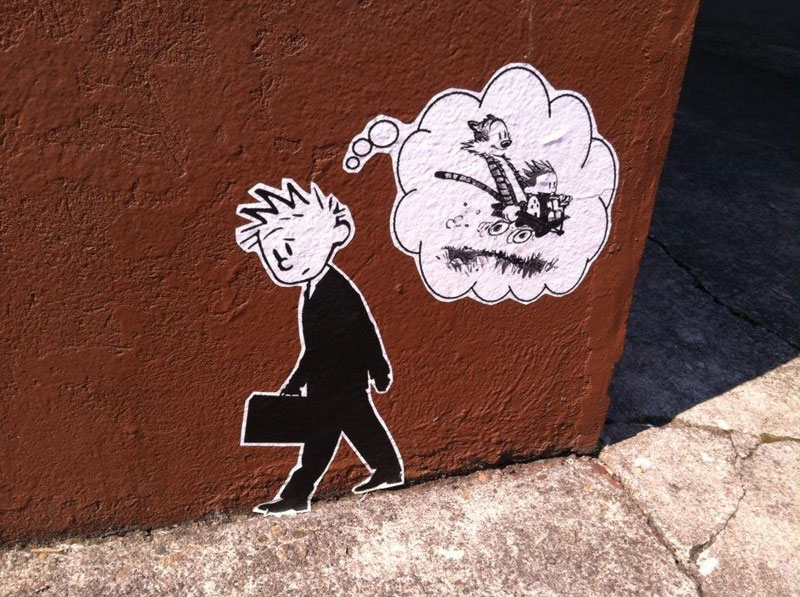 Picture of the Day: Calvin and Hobbes Street Art in Portland