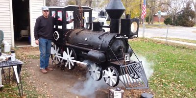 Guy Builds Epic Backyard BBQ Steam Engine Smoker