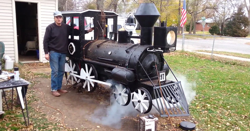 Guy Builds Epic Backyard BBQ Steam Engine Smoker