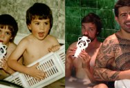 Brothers Recreate Childhood Photos for Parents’ Wedding Anniversary