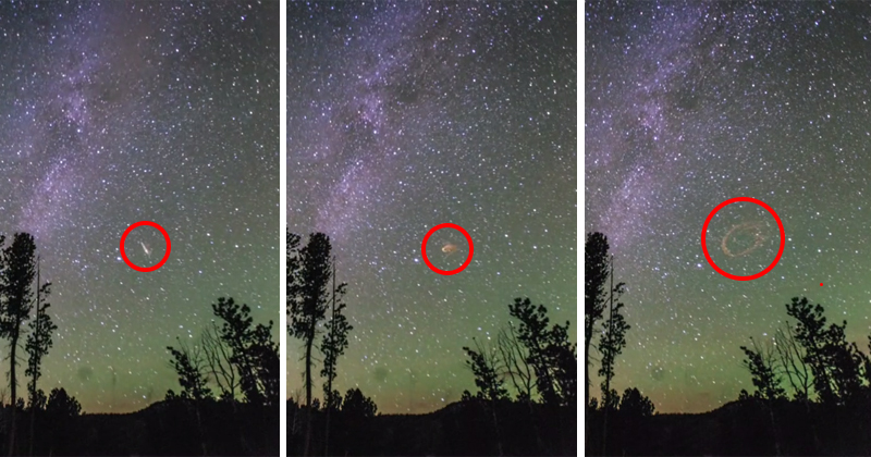 Timelapse Photographer Capturing the Milky Way Films Giant Fireball in the Sky