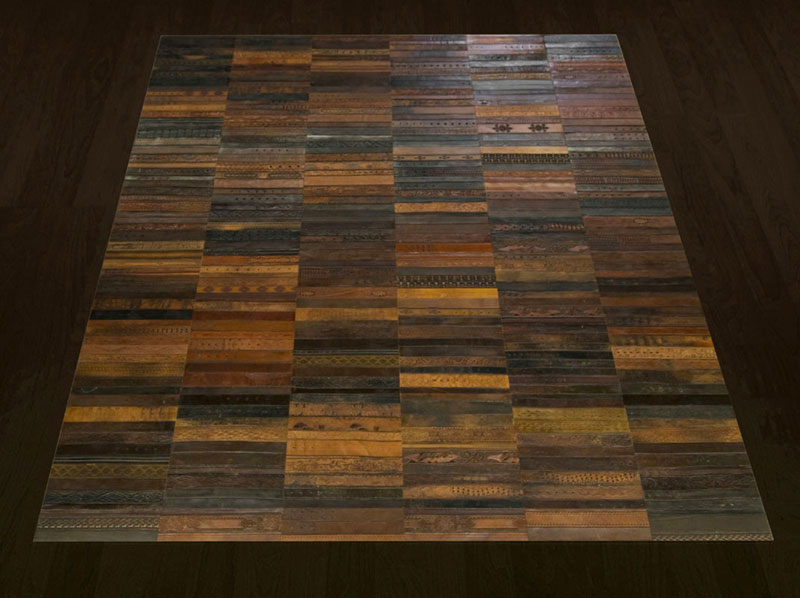 flooring rugs made from old leather belts by TING (7)