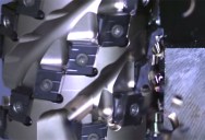 Super Slow Motion Close-Up of Metal Machining