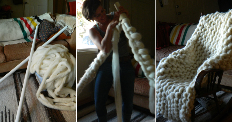 Artist Uses PVC Pipes to Knit a Giant Blanket
