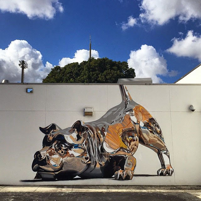 chrome dog mural by bikismo art basel miami 2014 (4)